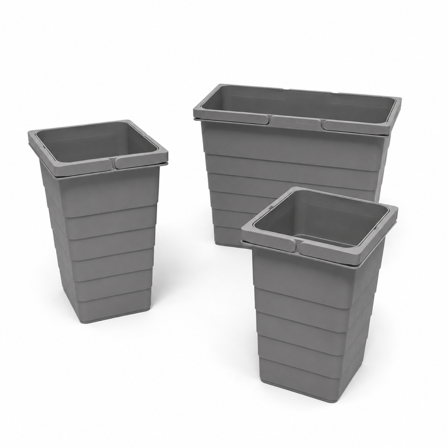 ninka Inneneimer-Set 5077.91 eins2vier hellgrau 2x 11,5 + 25 Liter 330 mm Höhe
