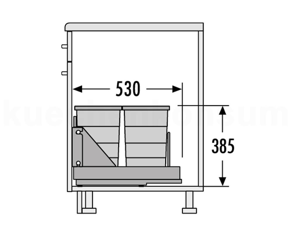 Hailo Abfallsammler 3616411 TB Slide Bottom-Mount 2x 24 Liter