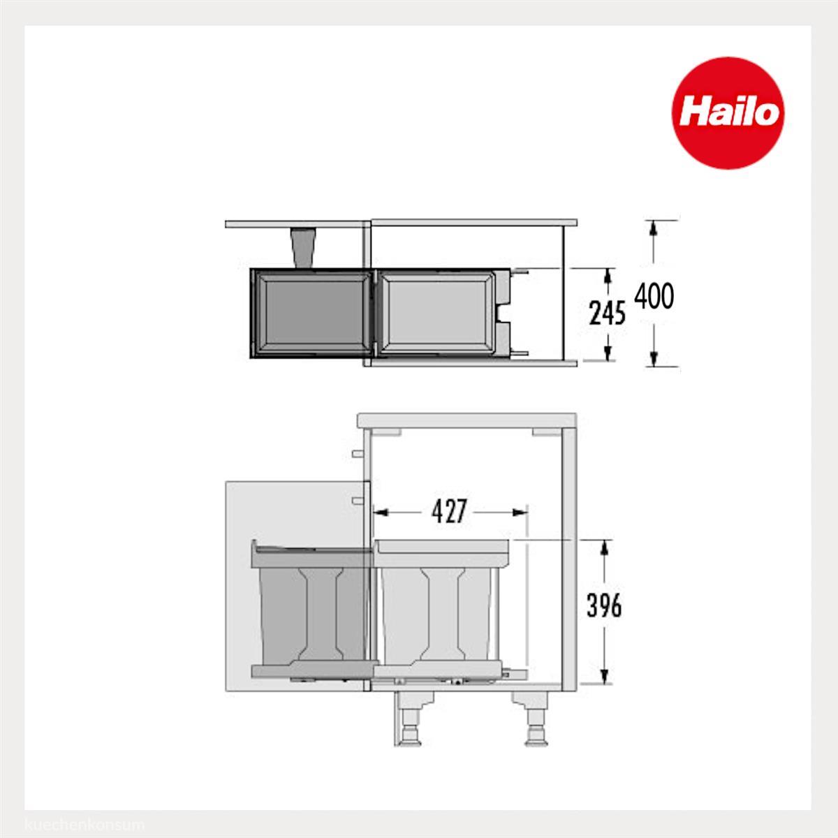 Hailo Abfallsammler 3636001 Solo automatic 20 Liter mit Sparschäler 203025