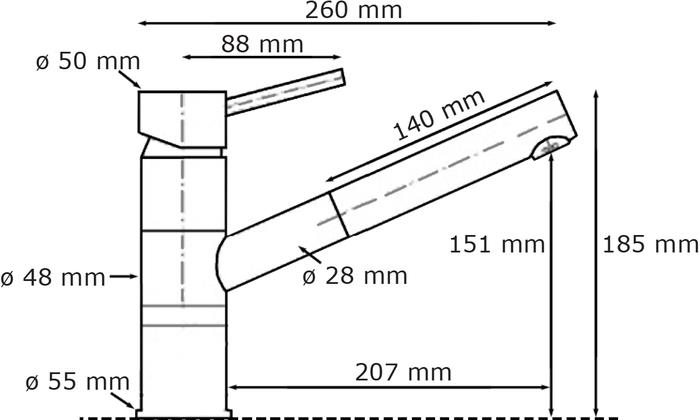 Armatur Spültisch 8861 EHM mit Ökosparkartusche
 ausziehbarer Brause Chrom