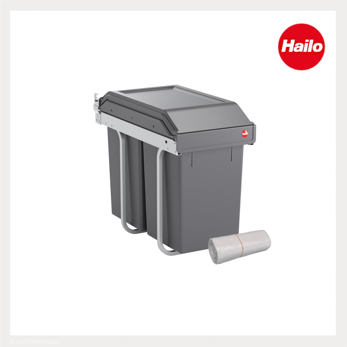 Hailo Abfallsammler 3650103 TA Swing A Tandem 2x 15 Liter mit Müllbeutelrolle