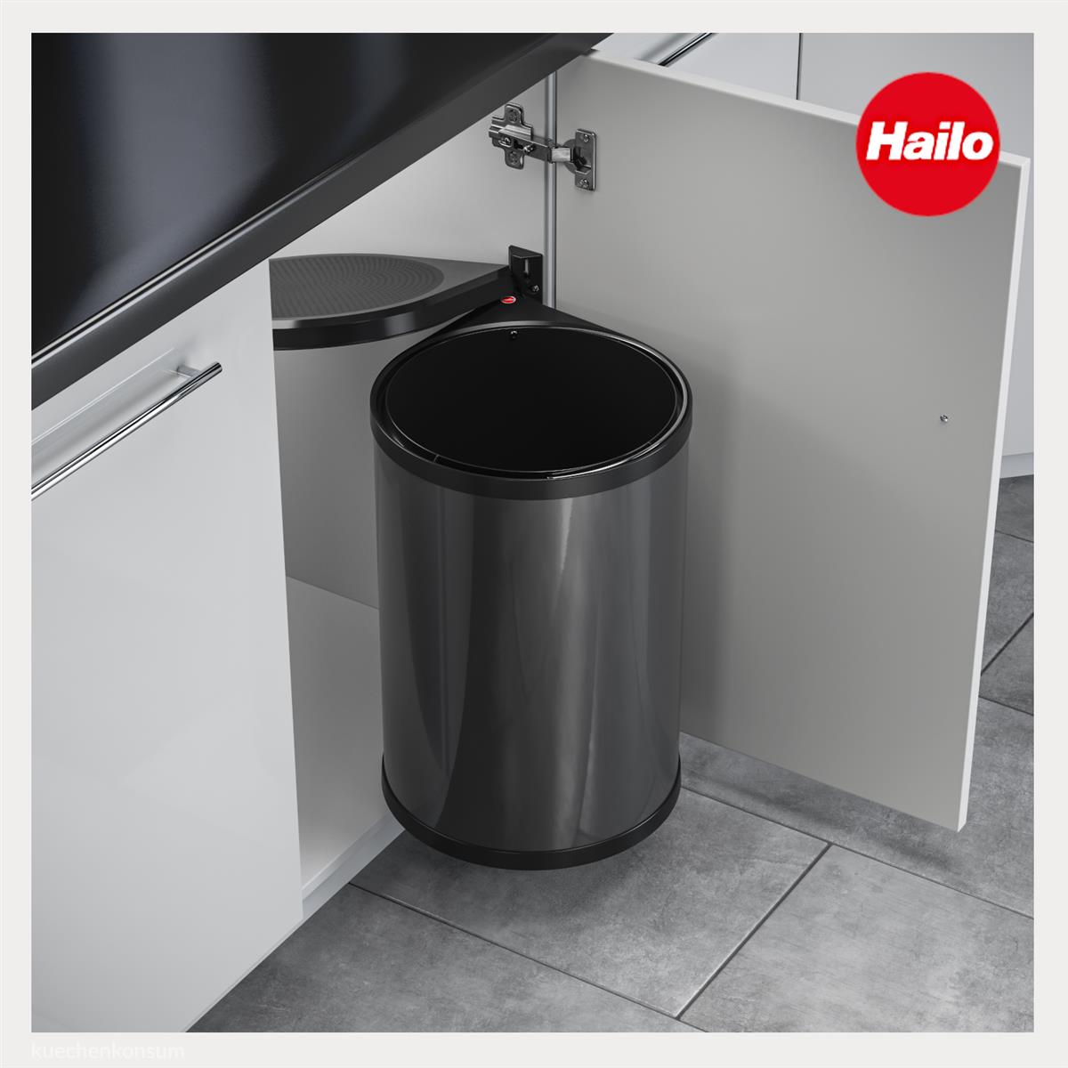 Hailo Abfallsammler 3520071 schwenkbar Mono 20 Liter Schwarz
