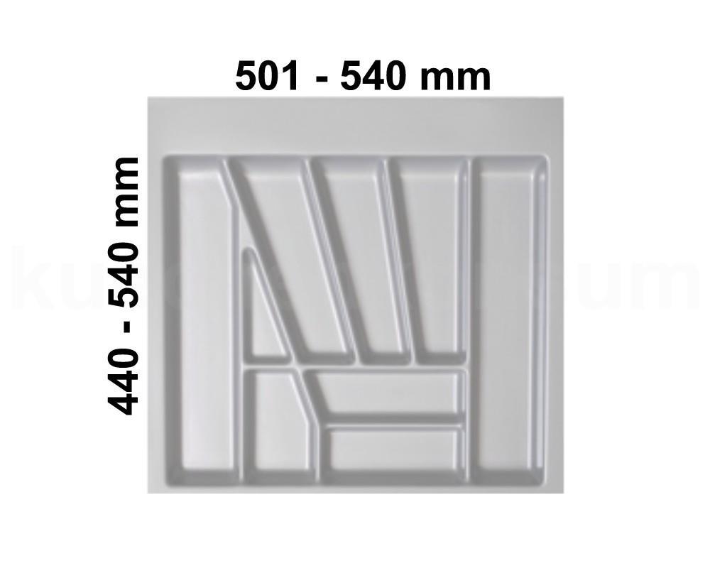 Besteckeinsatz Comfort für 60er Schublade 540 x 520 mm silbergrau