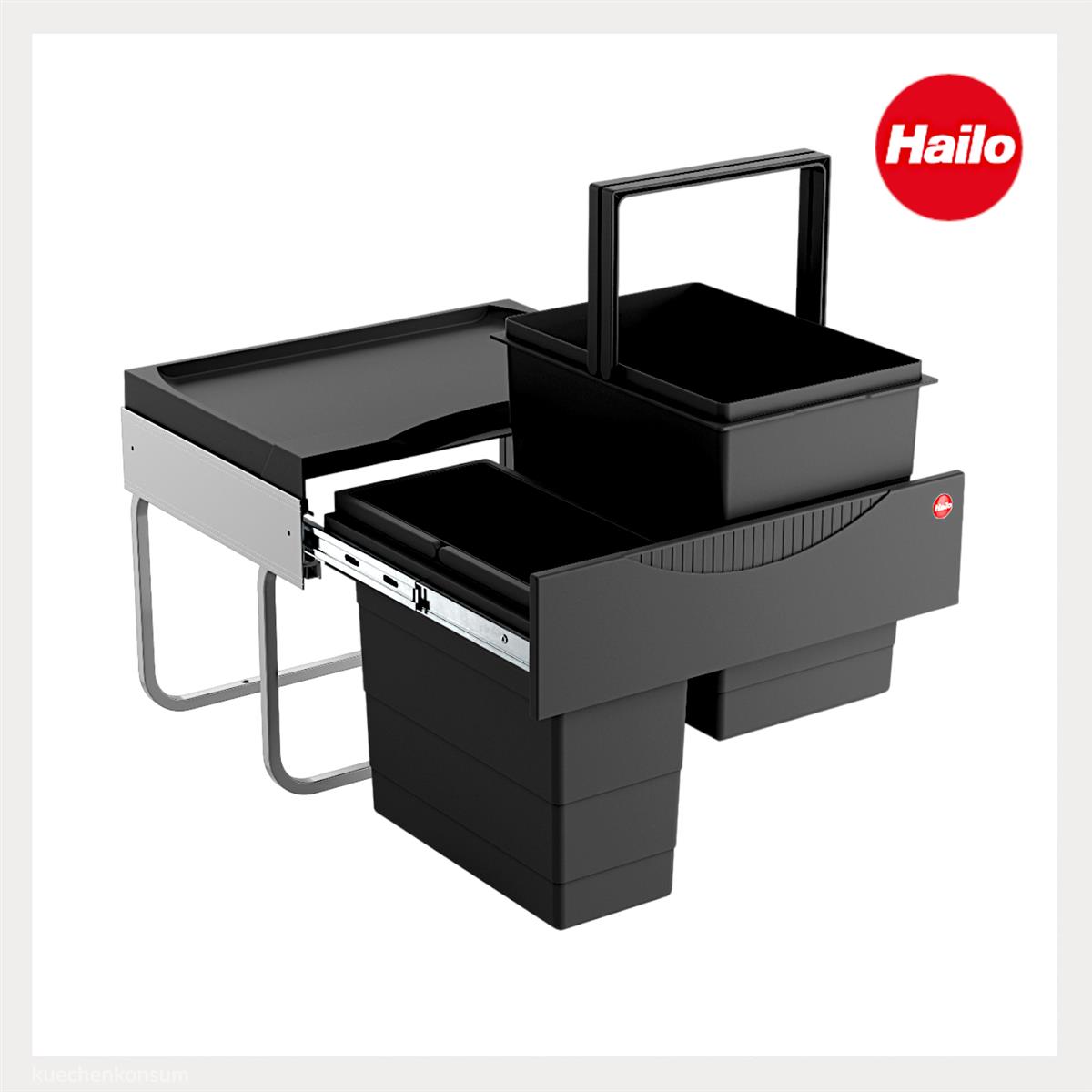 Hailo Abfallsammler 3644941 TR Swing Raumspar-Tandem-S 18 + 12 Liter