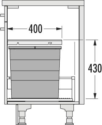 Hailo Abfallsammler 3301671 Allegro 430 Einsatz 2x 28 Liter Dunkelgrau