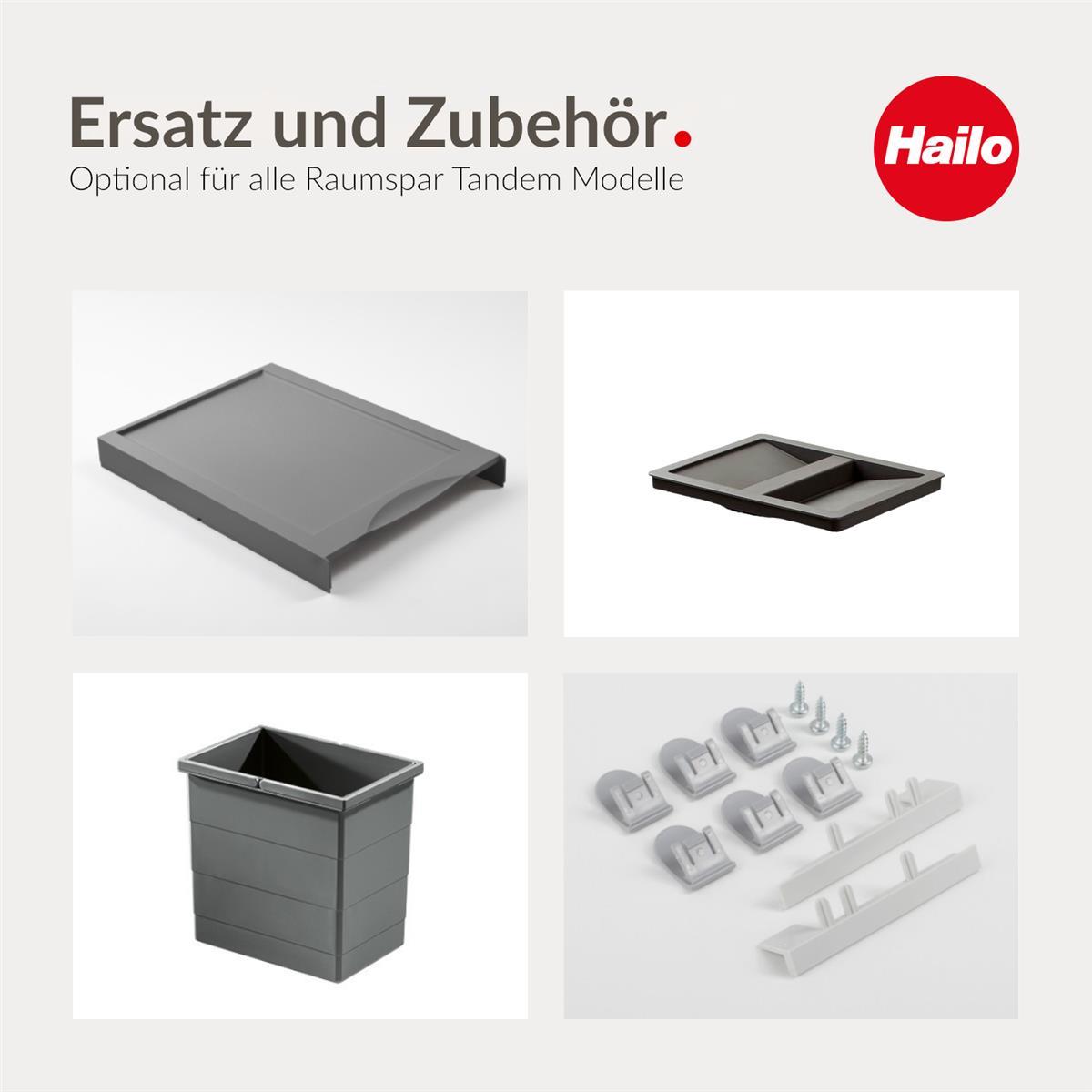Hailo Abfallsammler 3642701 Raumspar-Tandem 2x 18 Liter schwarz