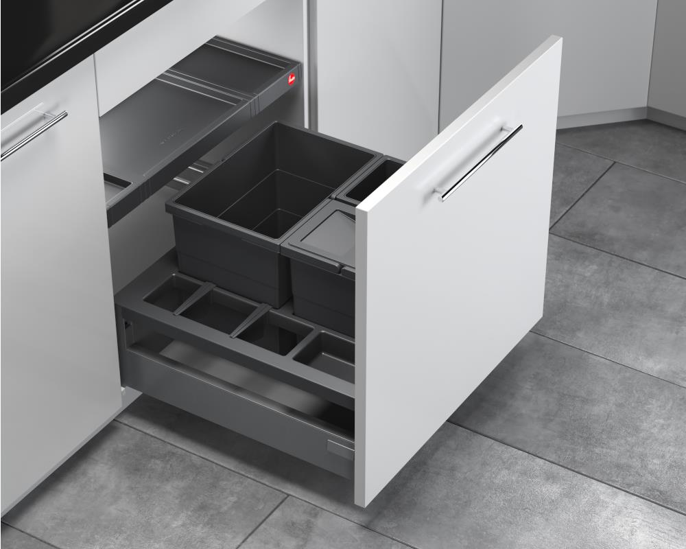 Hailo Abfallsammler 3620651 Separato-K 600 Einsatz 2x 8,5 + 18 Liter Dunkelgrau