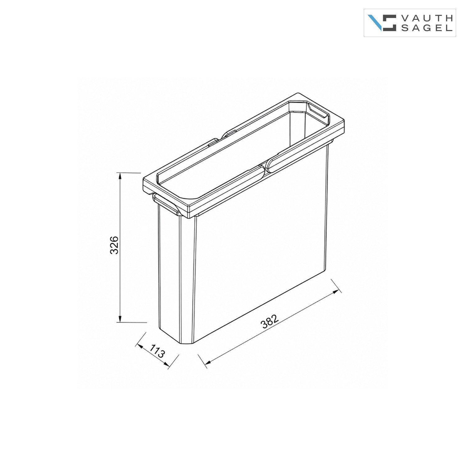Vauth Sagel Mülleimer 720812 Envi Free 113 x 382 x 326 mm Anthrazit