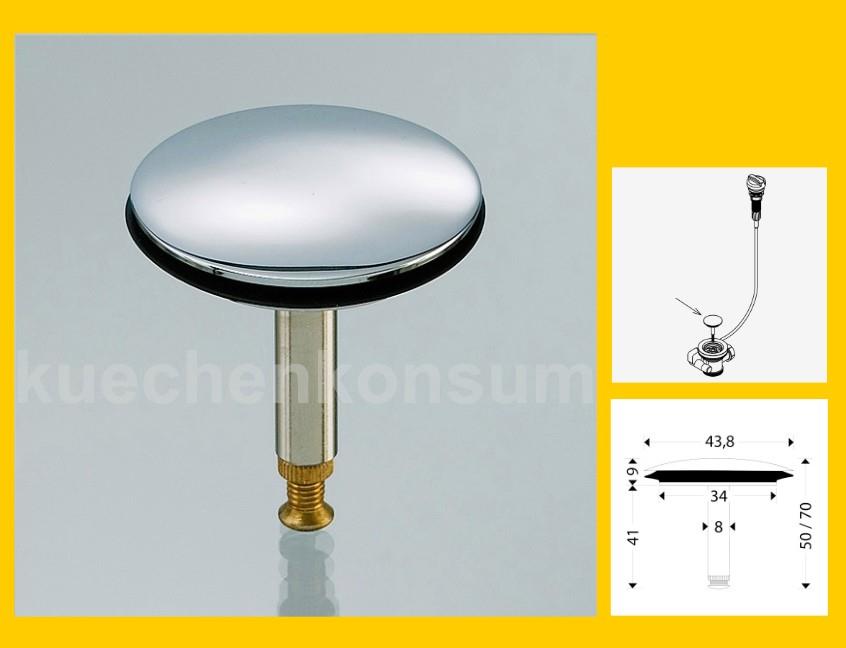 Ventilstopfen 43,8 mm Durchmesser aus verchromten Messing