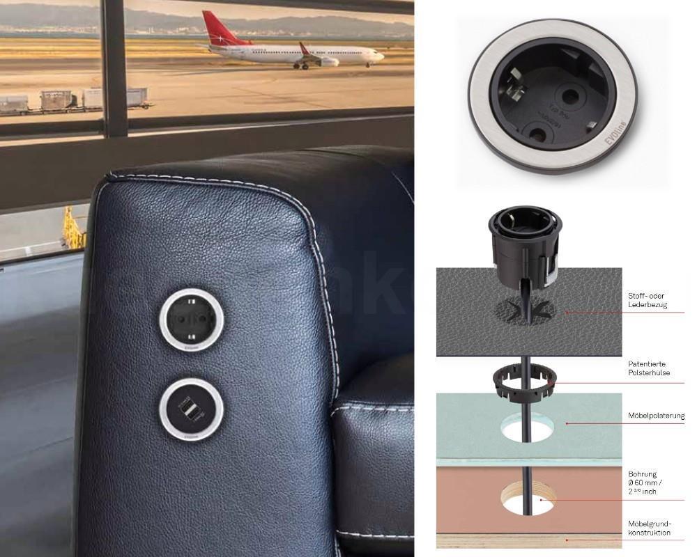 Schulte EVOline One Einbau USB Charger 00.012 schwarz