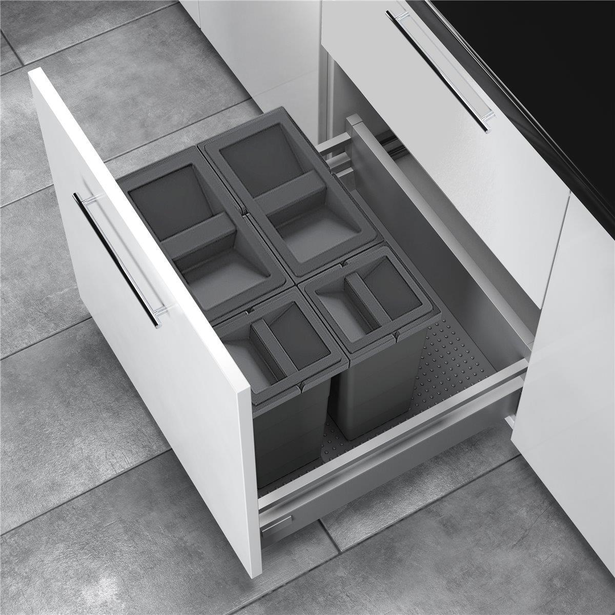 Hailo Abfallsammler 3201643 Allegro 295 Einsatz 2x 8 + 2x 18 L Hellgrau