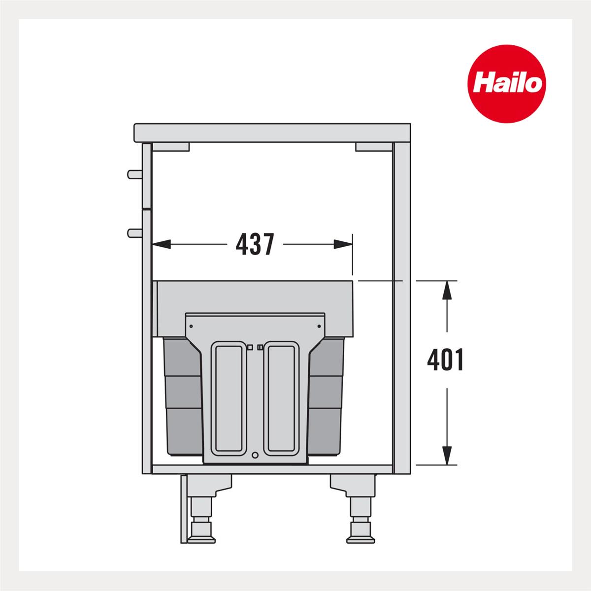 Hailo Abfallsammler 3666911 Einbau SingleBox 28 Liter