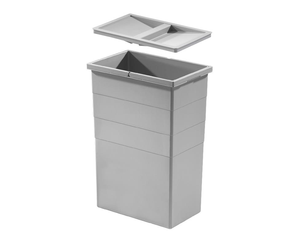 Hailo Inneneimer 1100709 mit Deckel hellgrau 29 L 350 x 226 x 485 mm