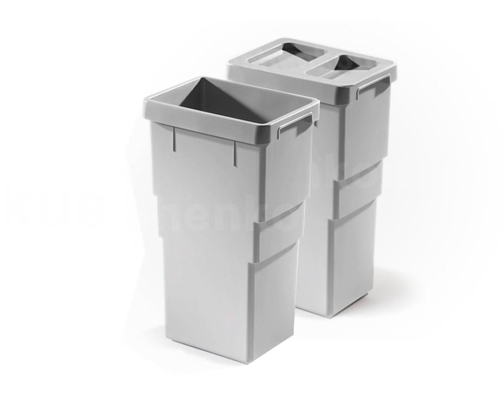 Hailo Inneneimer Paar 1107229 hellgrau 2x 13 Liter mit Deckel 1107239