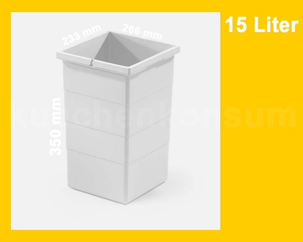 Hailo Inneneimer 1222509 schwarz 15 Liter 226x233x350 mm mit Deckel