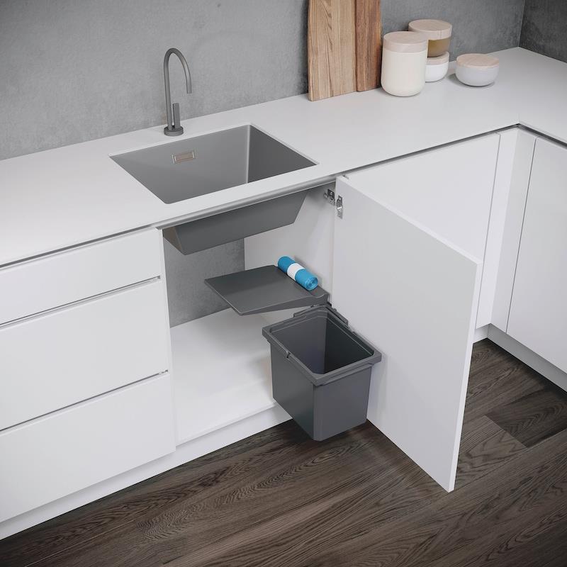 Vauth Sagel Abfallsammler 720797 Envi Single Schwenkeimer 15 Liter Lavagrau