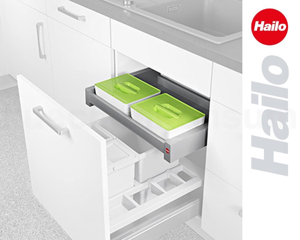 Hailo On-Top 3205601 Auszug 60er mit 2x 4 Liter Behälter mit Deckel