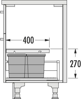 Hailo Abfallsammler 3301621 Allegro 270 Einsatz 2x 6.5 + 14 Liter Dunkelgrau