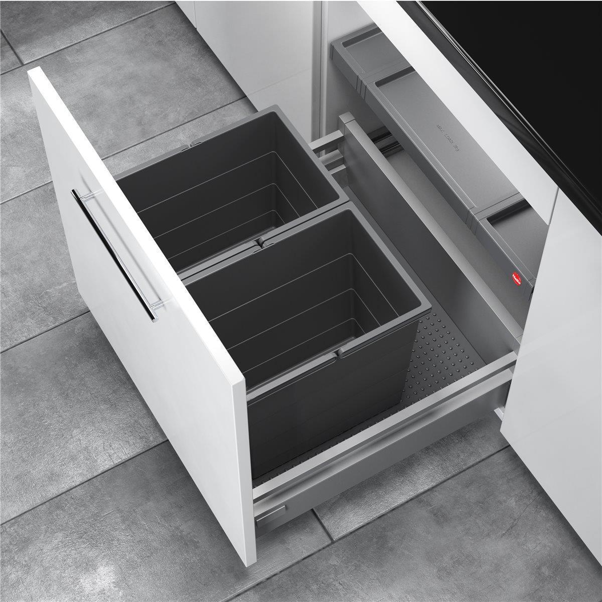 Hailo Abfallsammler 3301611 Allegro 270 Einsatz 2x 14 Liter Dunkelgrau