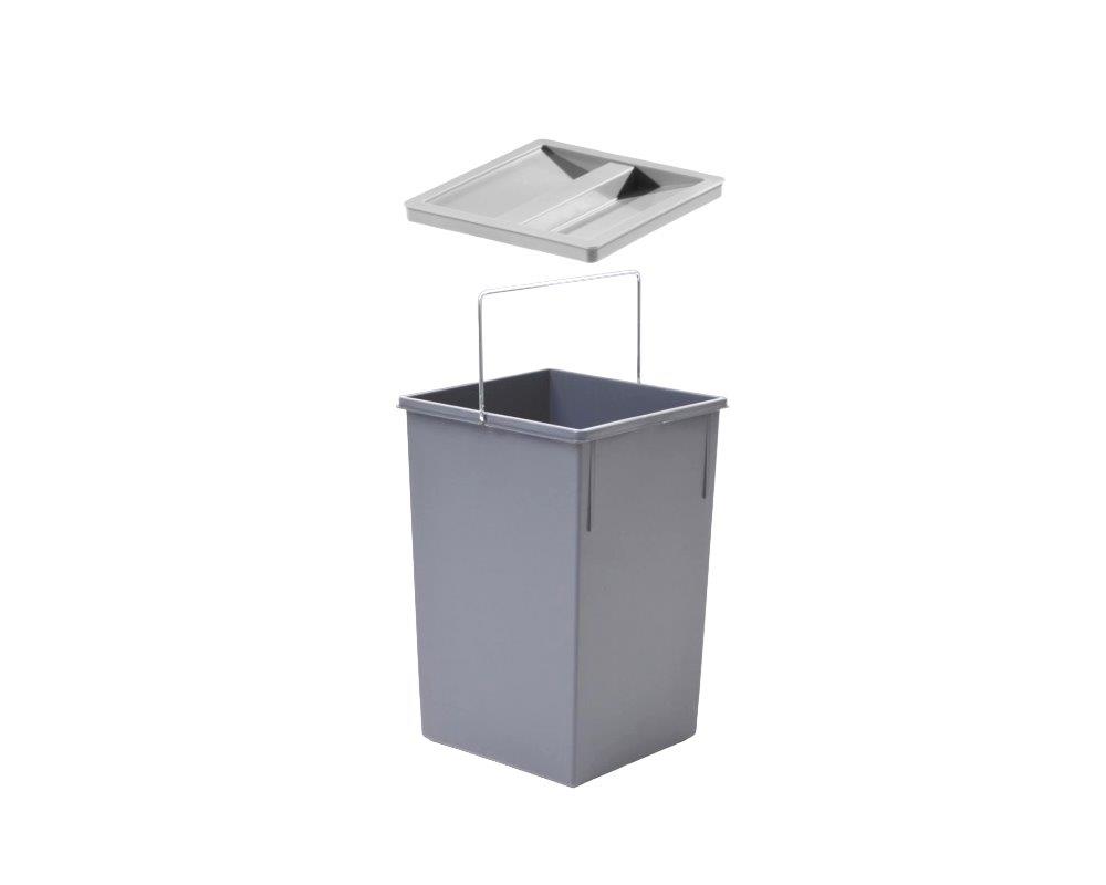 Hailo Inneneimer 1091309 hellgrau 15 L 220 x 230 x 350 mm mit Deckel