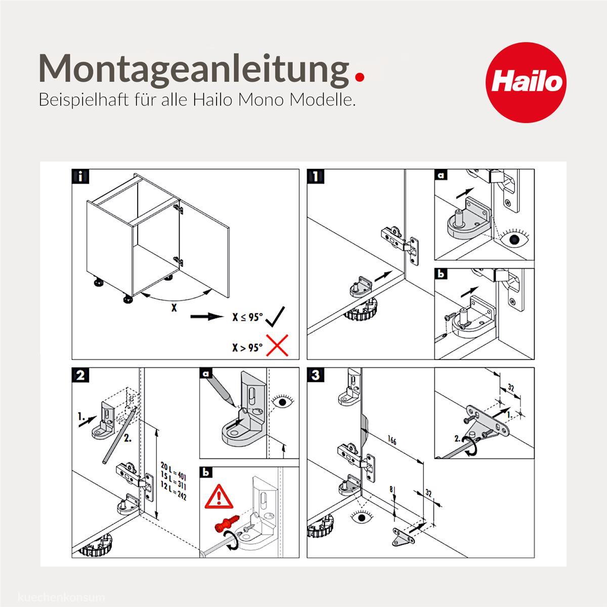 Hailo Abfallsammler 3520001 Mono poliert 20 Liter Edelstahl schwarz