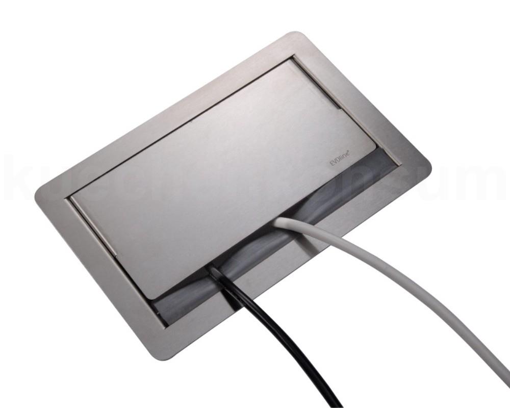 Schulte EVOline FlipTop 20.003 Klappsteckdose 4 fach FR Medium Gummilippe