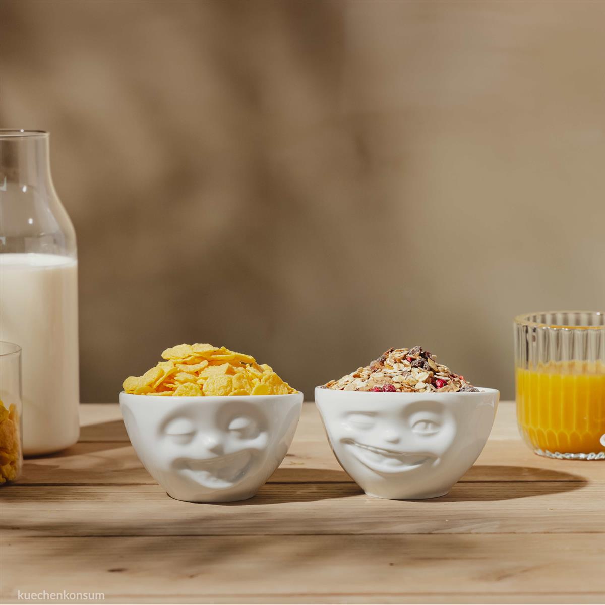 TV Tasse Schälchen-Set 71.01 Lachend und Zwinkernd mittel weiß