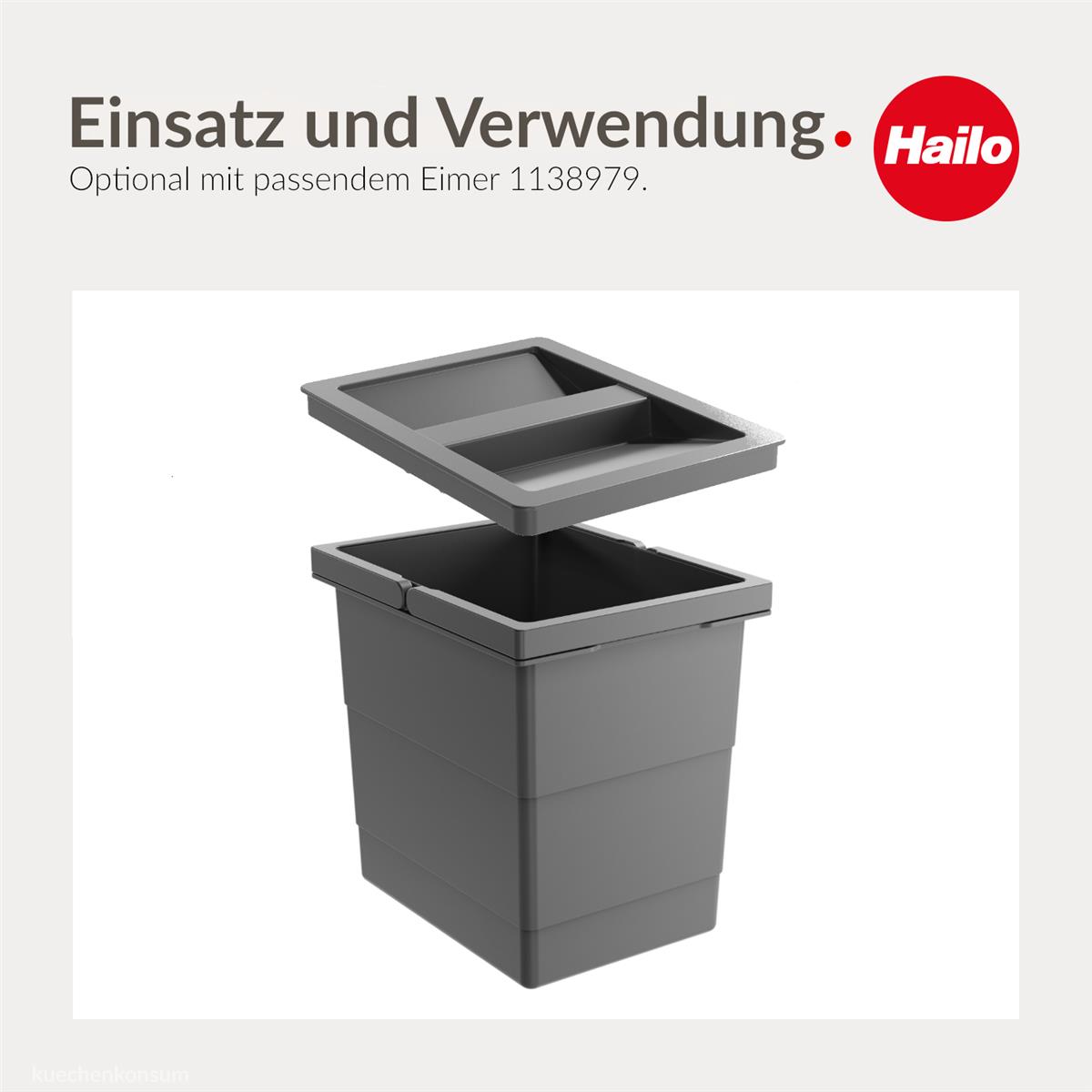 Hailo Deckel 1136319 für 6,5 Liter Inneneimer dunkelgrau