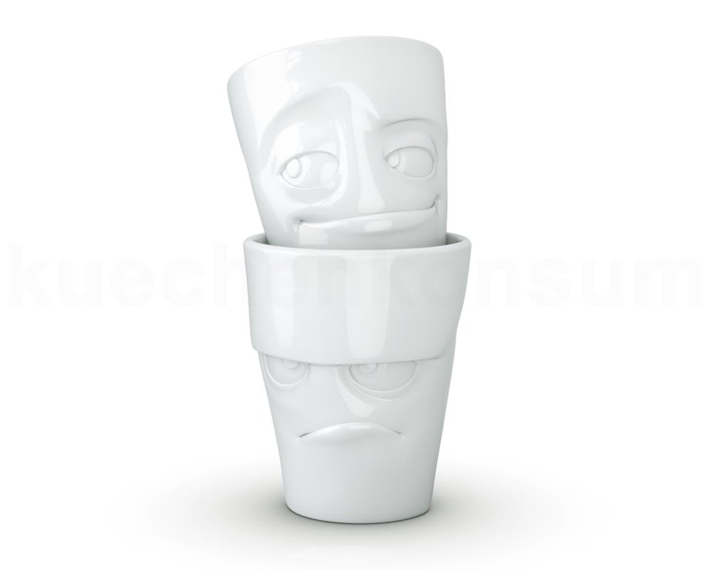 TV Tasse Kaffeebecher 81.82 Henkelbecher Grummelig + Verschmitzt weiß