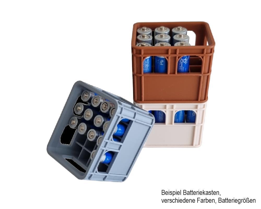 Batteriehalter Sammelkasten 9930021 für 12x AA Batterie als Mini Bierkiste weiß