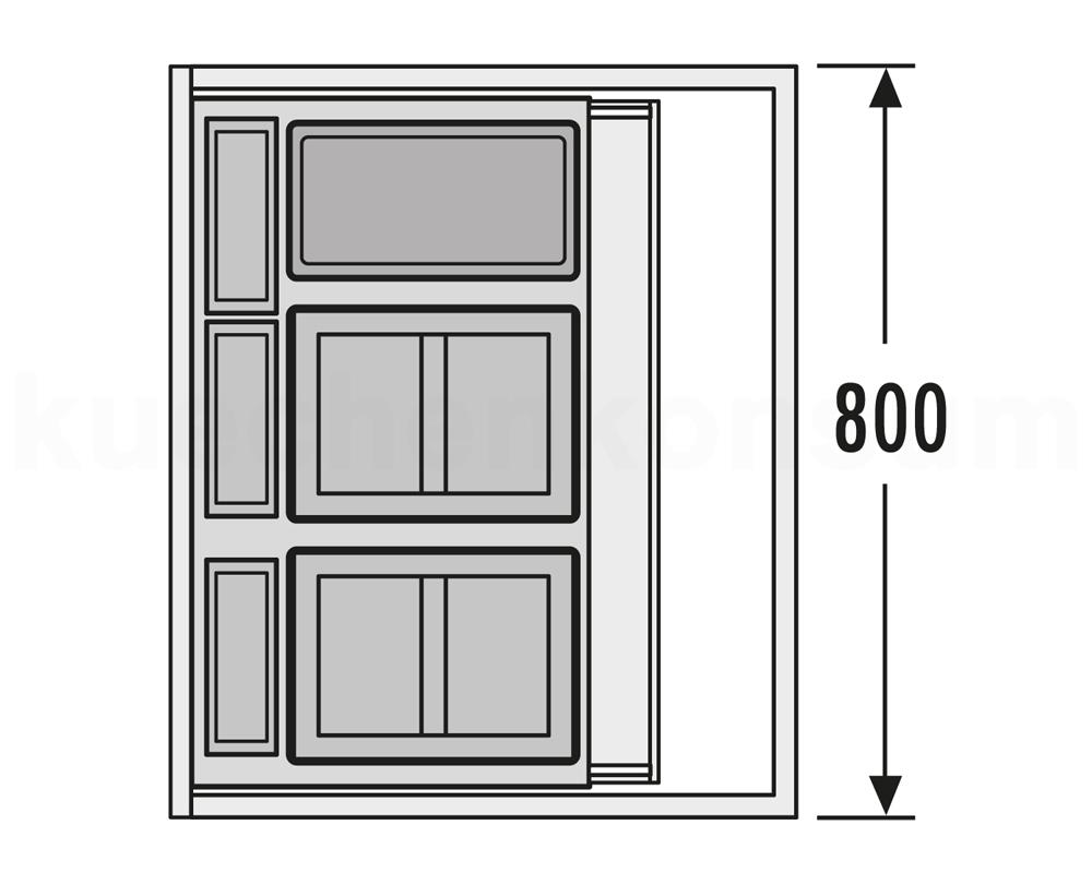 Hailo Abfallsammler 3630801 XX Inset Aufsatz XXL 2x 18 + 12 Liter
