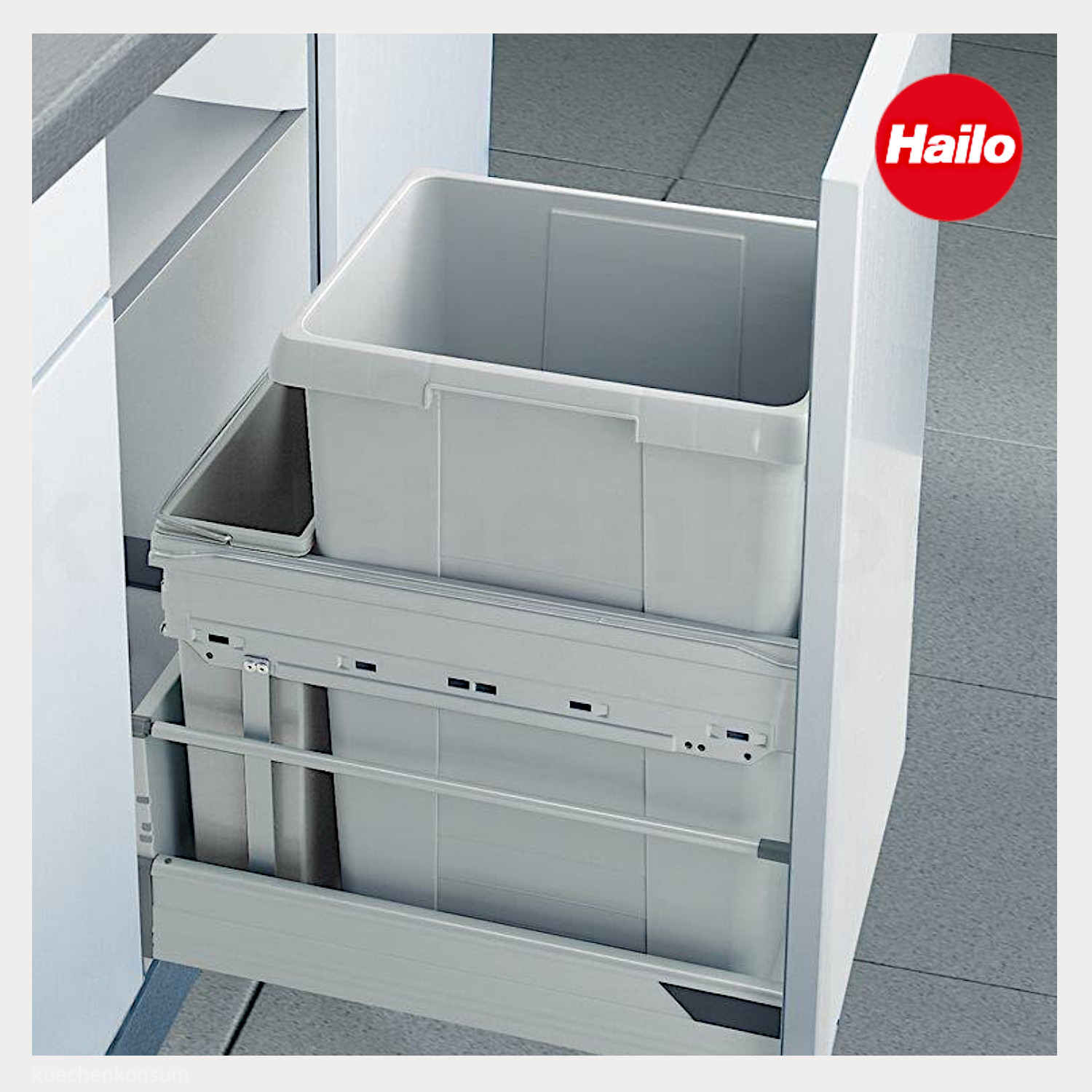Hailo Abfallsammler 3614301 Inset 38 + 7 Liter Hellgrau