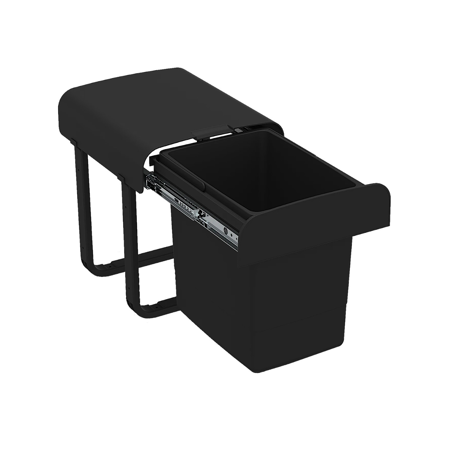 Ekotech Abfallsammler AS15S Aladin Schwarz 15 Liter ab 40cm Unterschrank
