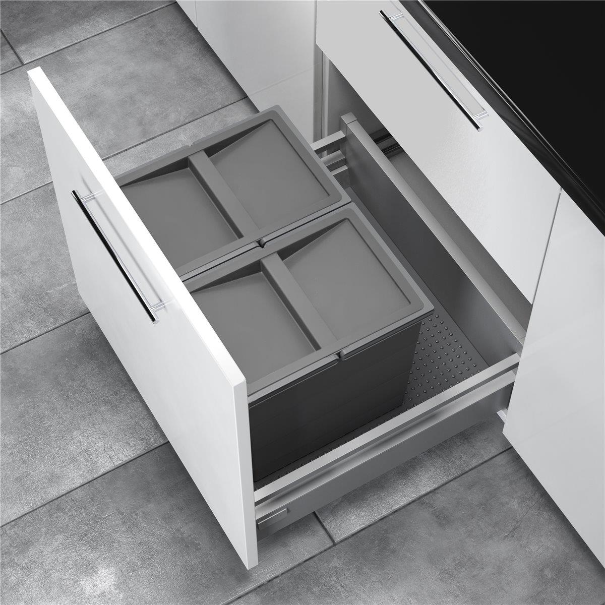 Hailo Abfallsammler 3201612 Allegro 220 Einsatz 2x 14 Liter Hellgrau
