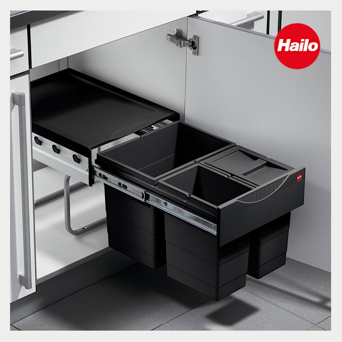 Hailo Abfallsammler 3642731 Raumspar-Tandem 2x 8,5 +18 L schwarz