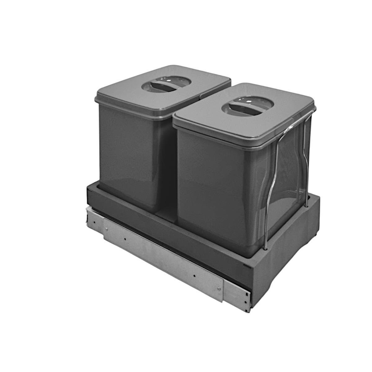 Ekotech Abfallsammler 90754162 Patty.45 oriongrau 2x 12 Liter Müllsystem Automatic