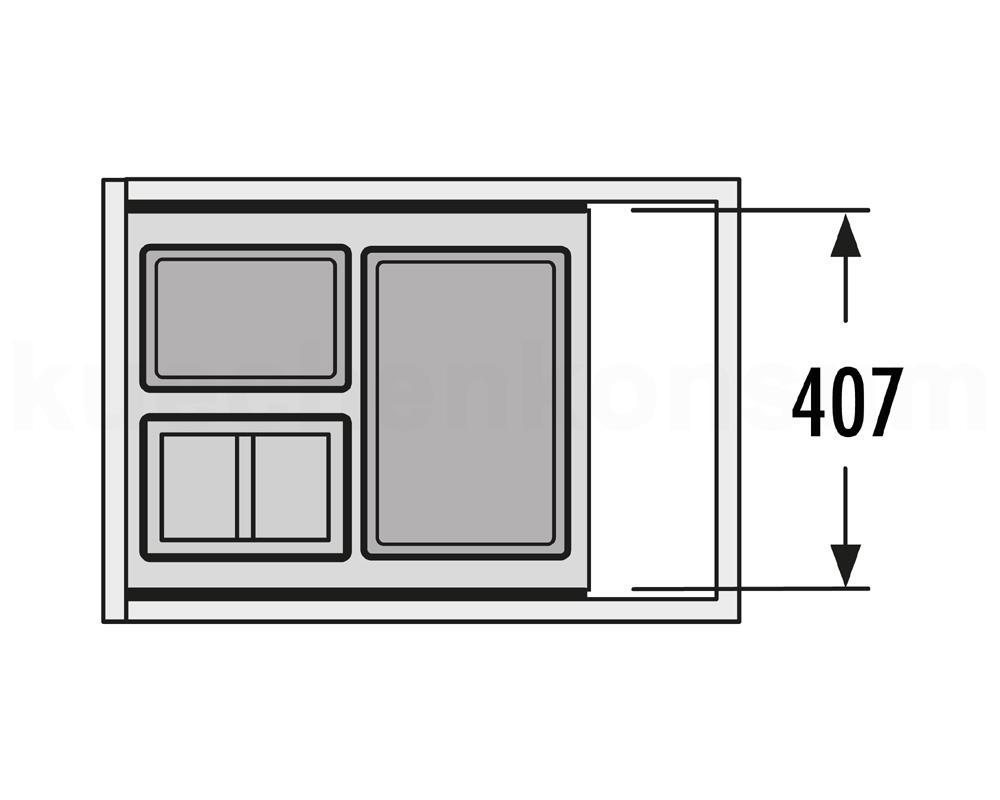 Hailo Abfallsammler 3620471 Separato-K 450 Einsatz 2x8+18 L Dunkelgrau