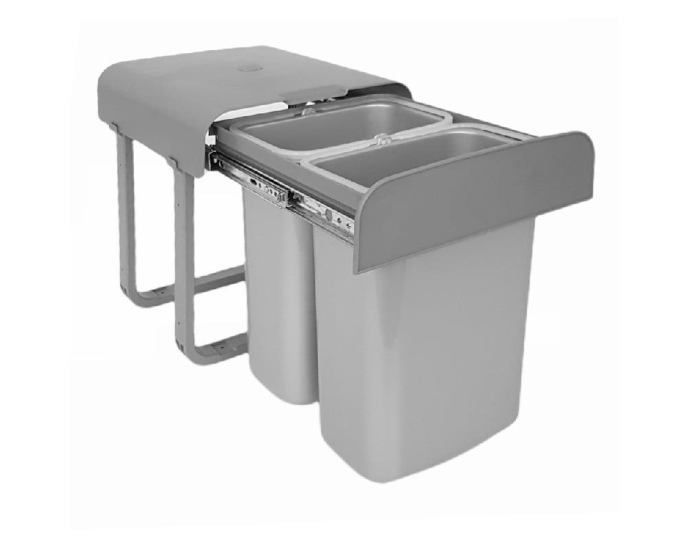 Ekotech Abfallsammler AG88G Aladin grau 2x 8 Liter ab 40cm Unterschrank