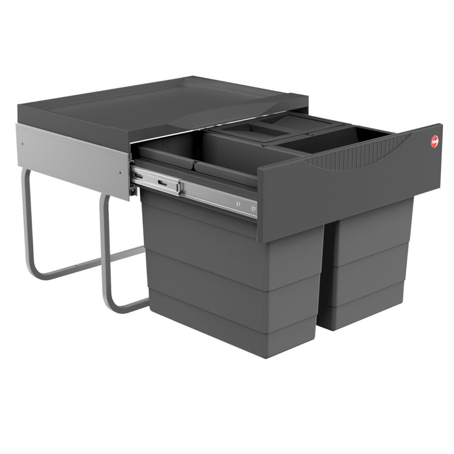 Hailo Abfallsammler 3644911 TR Swing Raumspar-Tandem-S 2x 8,5 + 12 Liter