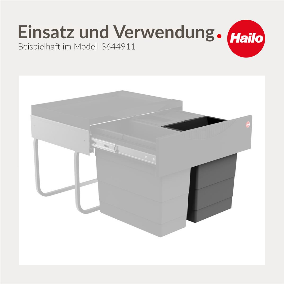 Hailo Inneneimer 1129909 dunkelgrau 8 L 226 x 156 x 295 mm 2 Henkel