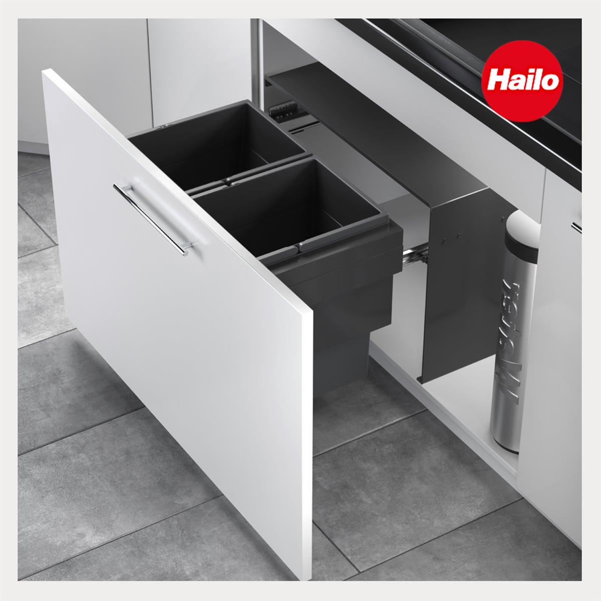 Hailo Abfallsammler 3608931 Cargo Aqua 2x 28 Liter