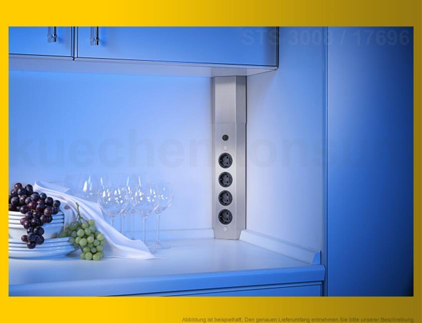 Thebo Ecksteckdose 176956 Edelstahl 4-fach STA 3008 schaltbar