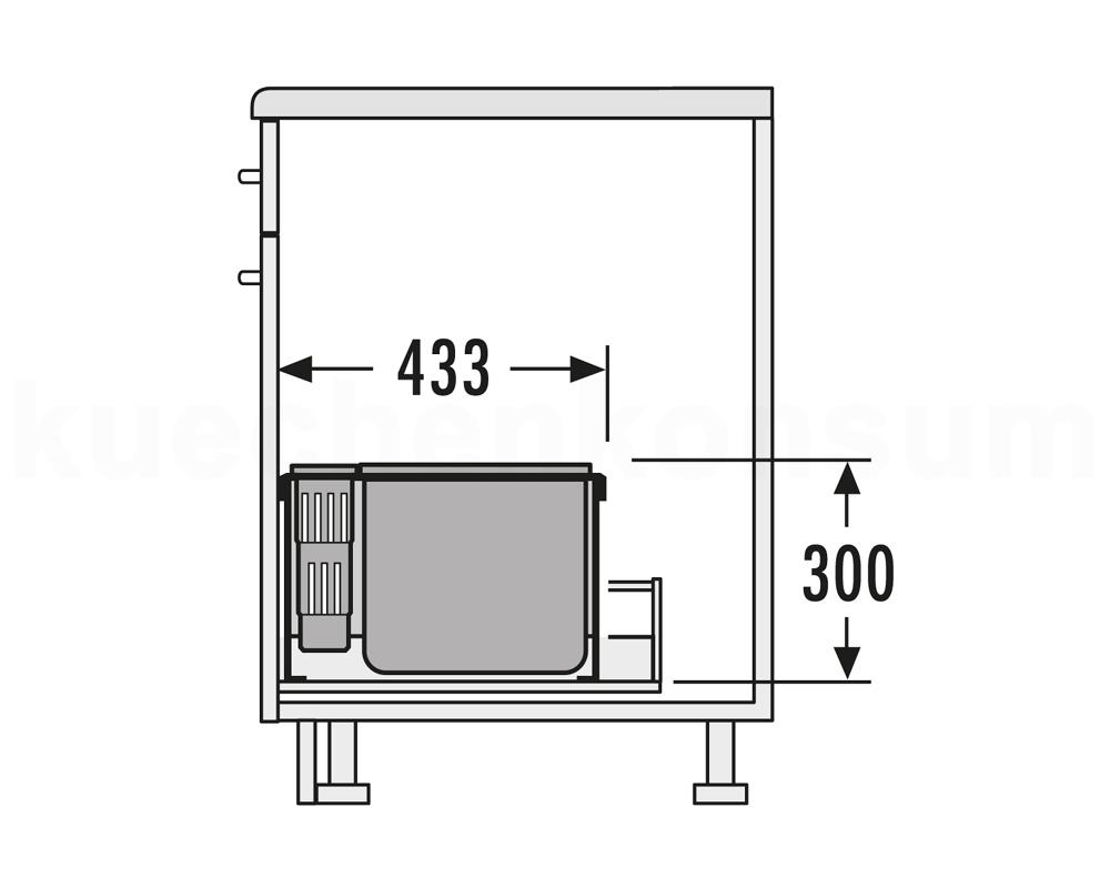 Hailo Abfallsammler 3630901 XX Inset Aufsatz XXL 2x 18 + 2x 12 + 2x 4,1 + 2x 0,7 Liter