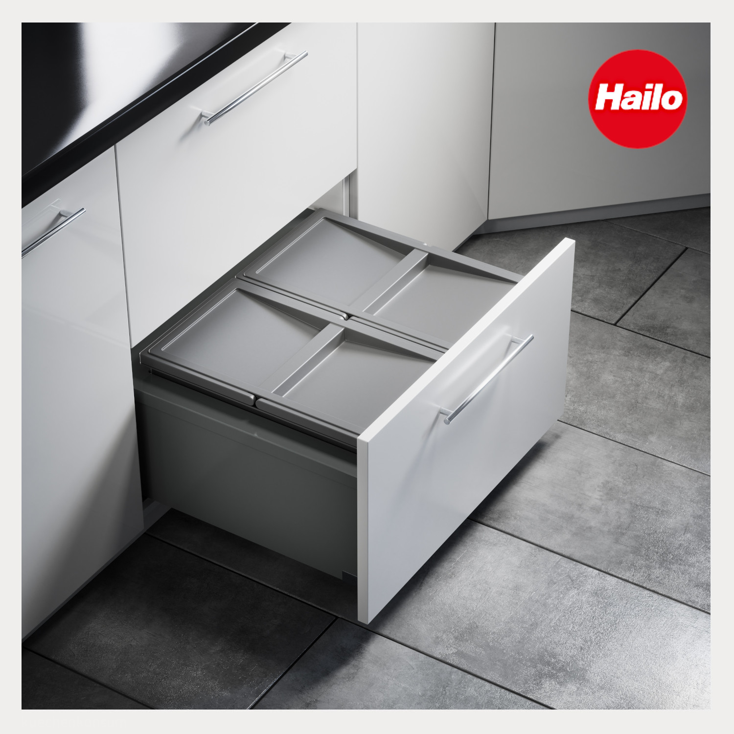 Hailo Abfallsammler 10000507 Separato Mülleimereinsatz 2x 17 Liter dunkelgrau