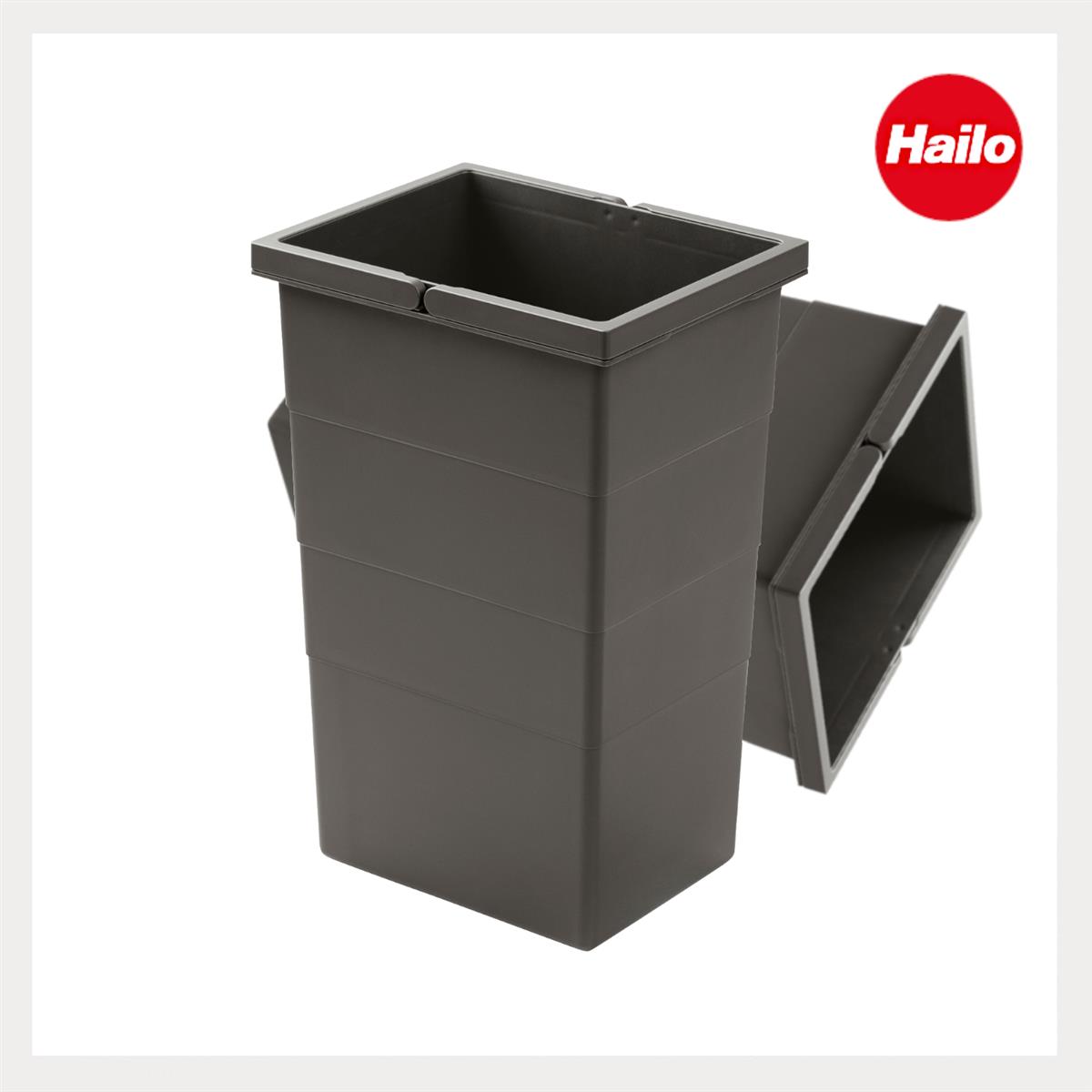 Hailo Inneneimer 1220359 dunkelgrau 2x 13 Liter 242 x 192 x 380 mm