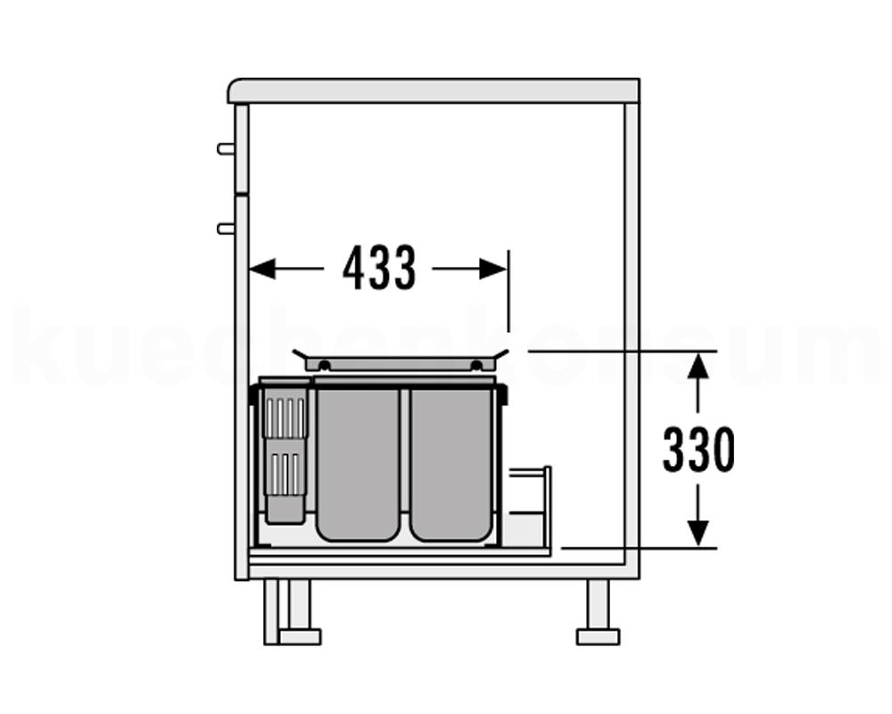 Hailo Abfallsammler 3630601 XX Inset Aufsatz XXL 2x 8,5 + 2x 4,1 + 18 Liter
