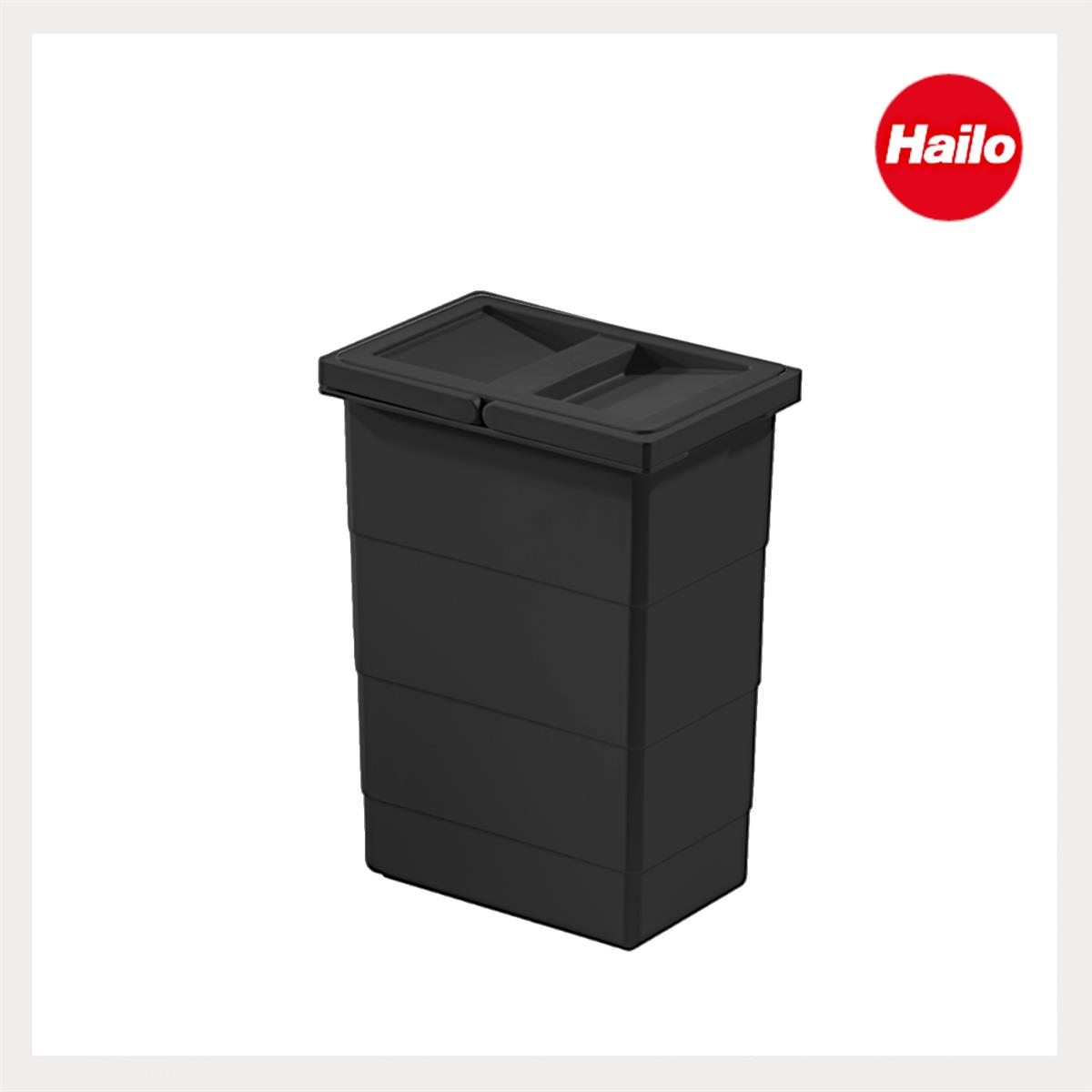 Hailo Inneneimer 1225959 schwarz 8 L 226 x 156 x 295 mm mit Deckel