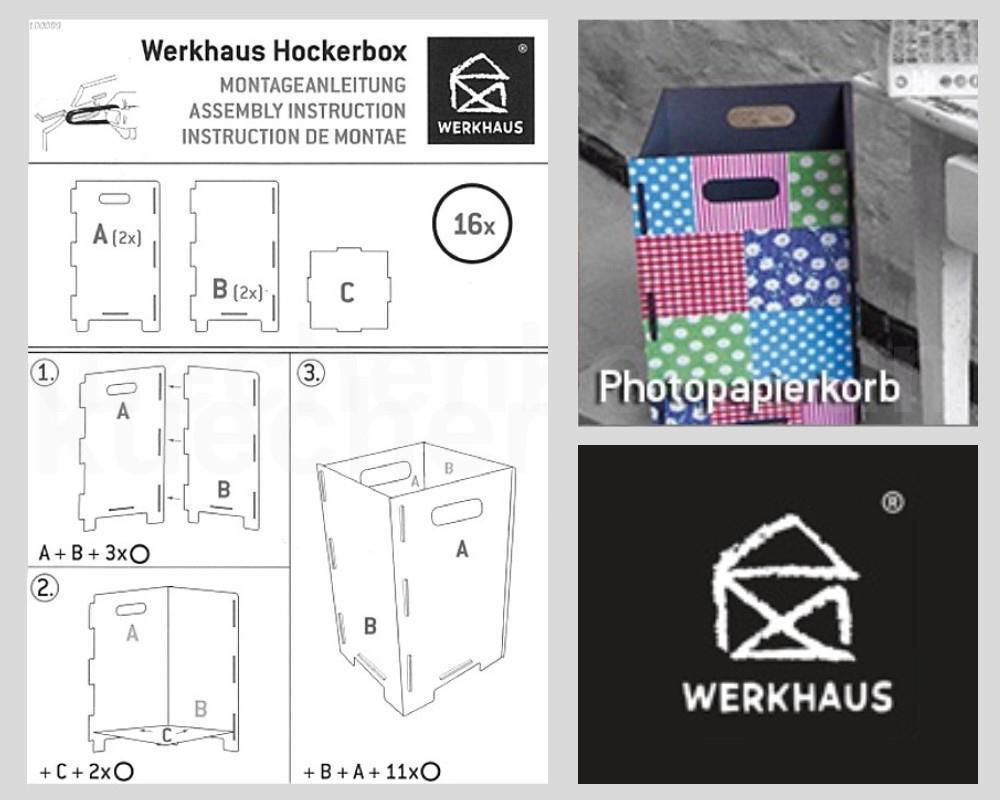 Werkhaus Papierkorb PP9237 klein Mosaik 190 x 190 x 290 mm