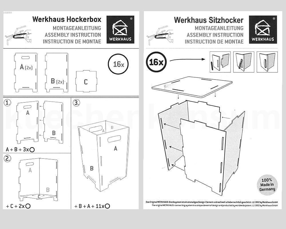 Werkhaus Photohocker SH8247 Polaroid Fotos 295 x 295 x 420 mm