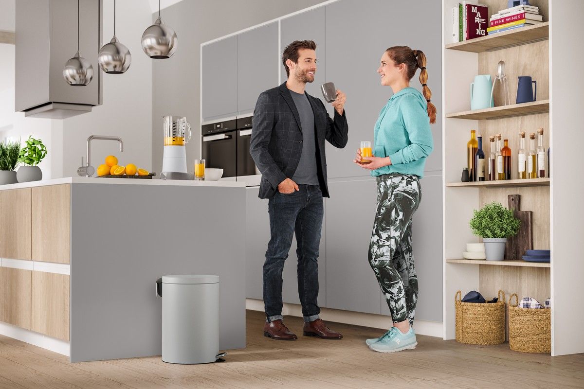 Hailo Standmülleimer 5020601 Selekta rund 20 Liter schwarz